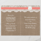 Die Coral Sand Dollar Wedding Programme (Vorderseite)