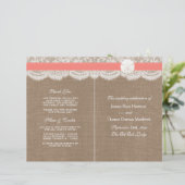 Die Coral Sand Dollar Wedding Programme (Stehend Vorderseite)