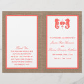 Die Coral Seepferd Burlap Beach Wedding Collection (Vorderseite)