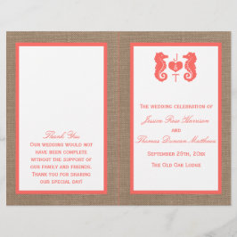 Die Coral Seepferd Burlap Beach Wedding Collection