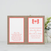 Die Coral Seepferd Burlap Beach Wedding Collection (Stehend Vorderseite)