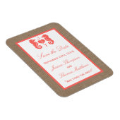 Die Coral Seepferd Burlap Beach Wedding Collection Magnet (Rechte Seite)
