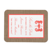 Die Coral Seepferd Burlap Beach Wedding Collection Magnet (Horizontal)