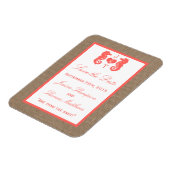 Die Coral Seepferd Burlap Beach Wedding Collection Magnet (Linke Seite)