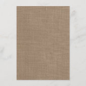 Die Coral Seepferd Burlap Beach Wedding Collection Menükarte (Rückseite)