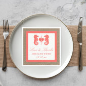 Die Coral Seepferd Burlap Beach Wedding Collection Serviette
