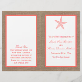 Die Coral Starfish Burlap Beach Wedding Collection