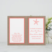 Die Coral Starfish Burlap Beach Wedding Collection (Stehend Vorderseite)