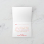 Die Coral Starfish Burlap Beach Wedding Collection Dankeskarte (Innenseite)
