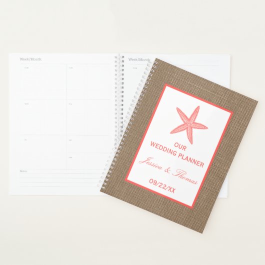 Die Coral Starfish Burlap Beach Wedding Collection Planer (Anzeige)