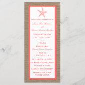 Die Coral Starfish Burlap Beach Wedding Collection Programm (Vorderseite)