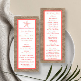 Die Coral Starfish Burlap Beach Wedding Collection Programm