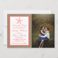 Die Coral Starfish Burlap Beach Wedding Collection