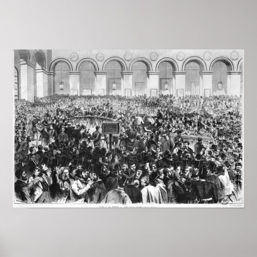 Die Corbeille im Bourse von Paris, 1873 Poster (Vorne)