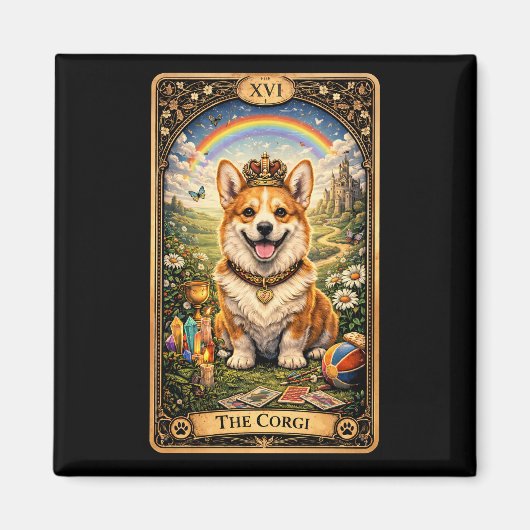 Die Corgi-Tarotkarte Magnet (Vorne)