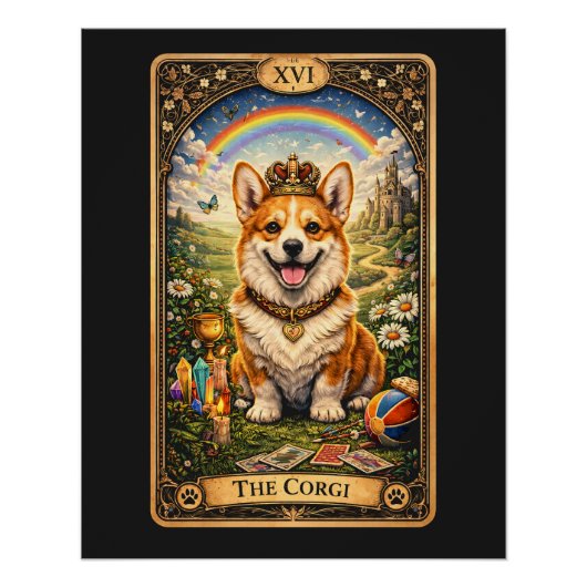 Die Corgi-Tarotkarte Poster (Vorderseite)