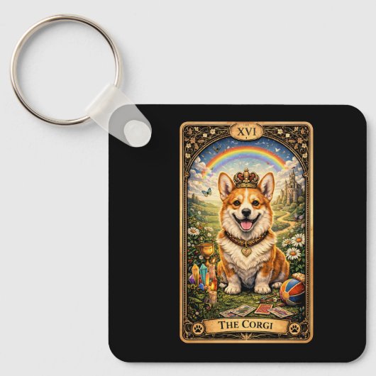 Die Corgi-Tarotkarte Schlüsselanhänger (Vorderseite)
