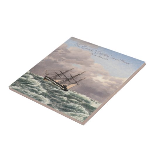 Die Corvette "Galathea" im Sturm Fliese (Seite)