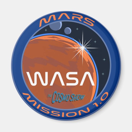 Die Cosmo-Show | WASA Mission Patch Round Magnet (Vorne)