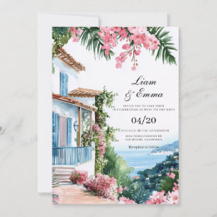 Die Côte d'Azur-Landschaft Hochzeitseinladung Einladung