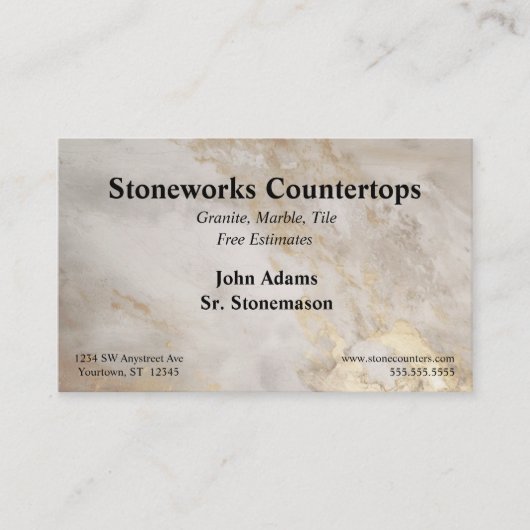 Die Countertops aus braunem grauem Marmor Visitenkarte (Vorderseite)