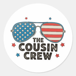 Die Cousin Crew 250. Jubiläum 4. Juli Runder Aufkleber