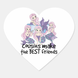 Die Cousin von Meerjungfrauen machen die besten Fr Herz-Aufkleber