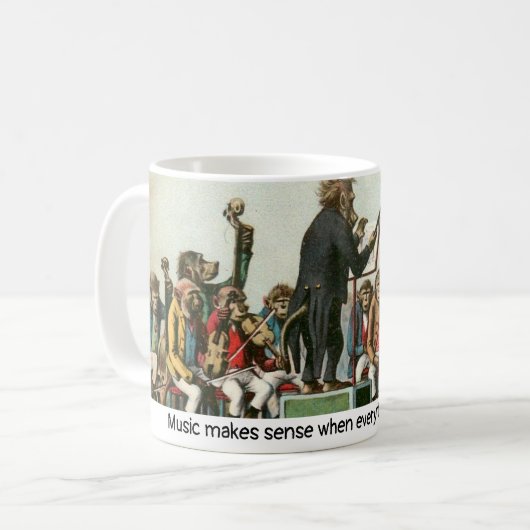 Die Crazy Monkey Orchestra Tasse (Vorderseite Links)