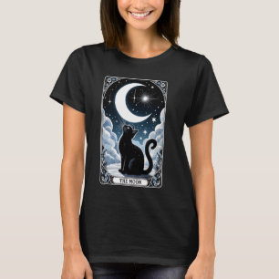 Die Cresent-Mond-Tarotkarte Vintage Schwarze Katze T-Shirt