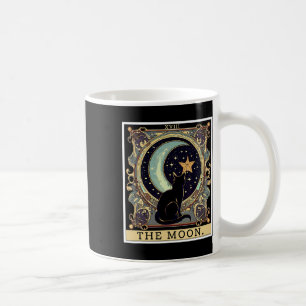 Die Cresent Moon Tarot Card Vintag Black Cat Wome Kaffeetasse