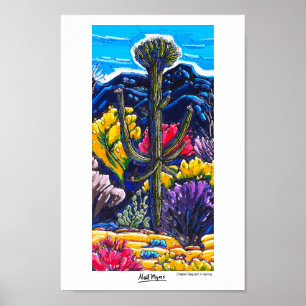 Die Crested Saguaro im Frühjahrspopster Poster