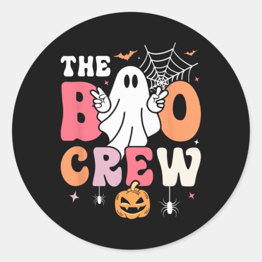 Die Crew Halloween Ghost Trick oder Treat Squad Runder Aufkleber (Vorderseite)