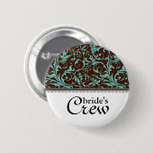 Die Crew-Knopf der blaues Brown-Strudel-Braut Button (Vorne & Hinten)
