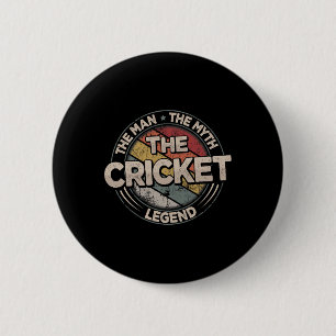 Die Cricket-Legende Retro-Cricketspieler Männer-Cr Button