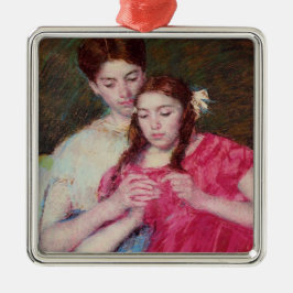 Die Crochet-Lektion (zwei Schwestern) Ornament Aus Metall