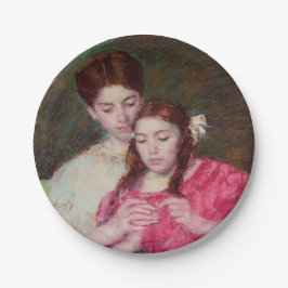 Die Crochet-Lektion (zwei Schwestern) Pappteller