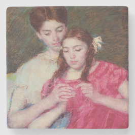 Die Crochet-Lektion (zwei Schwestern) Steinuntersetzer