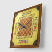 Die crokinole Brettspiel-Wanduhr Quadratische Wanduhr (Winkel)