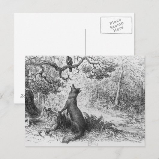 Die Crow und der Fuchs Postkarte (Vorne/Hinten)