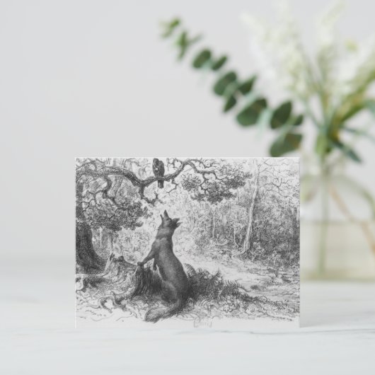 Die Crow und der Fuchs Postkarte (Stehend Vorderseite)