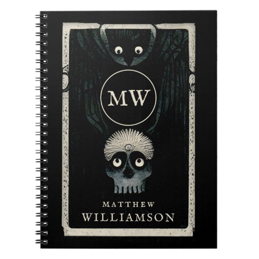 Die Crow und die Skull Dunkle Fantasie Illustratio Notizblock (Vorderseite)