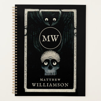 Die Crow und die Skull Dunkle Fantasie Illustratio Planer