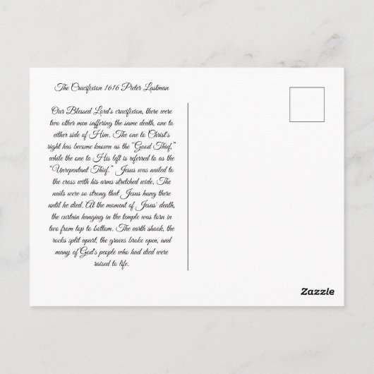 Die Crucifixe Postkarte (Rückseite)