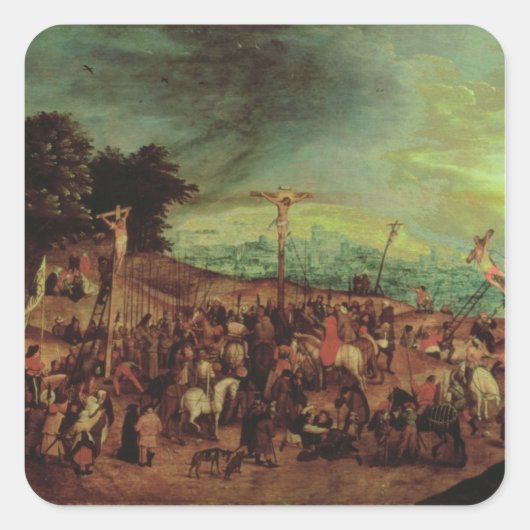 Die Crucifixe Quadratischer Aufkleber (Vorderseite)
