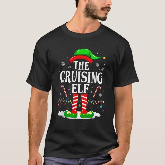Die Cruising Elf Xmas Funny Matching Family Cruise T-Shirt (Vorderseite)
