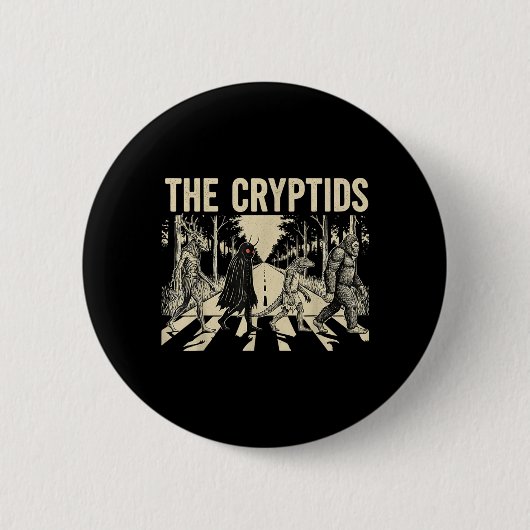 Die Cryptids Lustige Bigfoot Mothman Monster Button (Vorderseite)