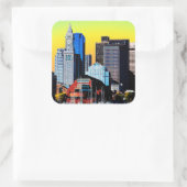 Die "Custom House Boston USA Poster Factory Mask" Quadratischer Aufkleber (Tasche)