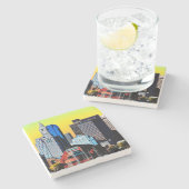 Die "Custom House Boston USA Poster Factory Mask" Steinuntersetzer (Seitenansicht)