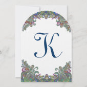 Die Cut Green Raspberry Blue Wedding Einladung (Rückseite)