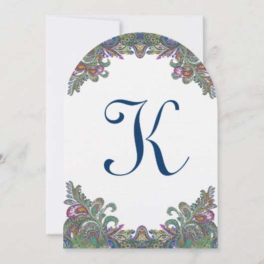 Die Cut Green Raspberry Blue Wedding Einladung (Rückseite)